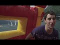 Guys Interrupt Sailing Regata With Bouncy Castle