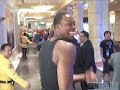 Dwight Howard And Chris Bosh Walk Through Hotel Lobby