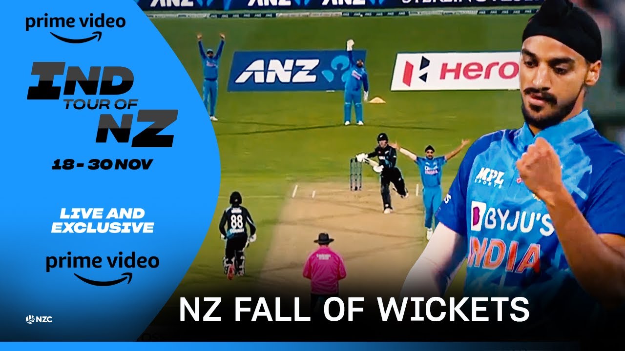 NZ v IND 3rd T20I on Prime Video India: NZ Fall of Wickets