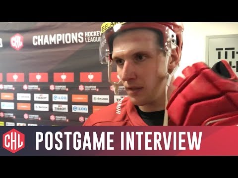 Mikhail Stefanovich of Yunost Minsk after a win over TPS Turku