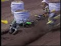 more moto vids at http://theburm.com. bubba stewart plants his front tire in carmichael's back.  crazy crash.