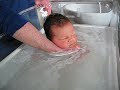 Ruby having first bath