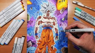 Drawing Gokus MASTERED Ultra Instinct Form!