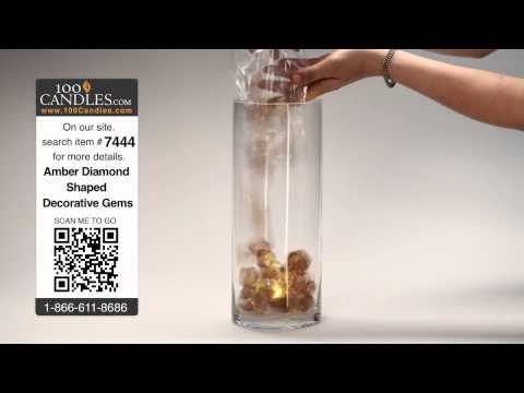 DIY Vase Centerpieces with Amber Submersible LED Lights