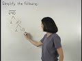 Watch Video on Simplifying Square Roots - Algebra Help
