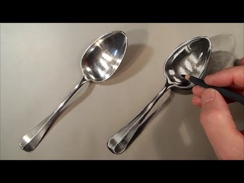 Realism Challenge #1 Drawing a Realistic Spoon, Time Lapse