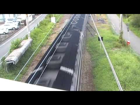 JR江原駅を発車する特急はまかぜ～江原歩道橋より