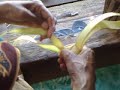 Weaving a bird ketupat 2