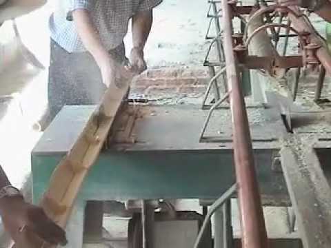 guadua - Machines used to split and saw bamboo into latillas or strips. Shown is a Chinese splitter in Ecuador and a mechanized bamboo saw built by Ing. Rafael Bejara...