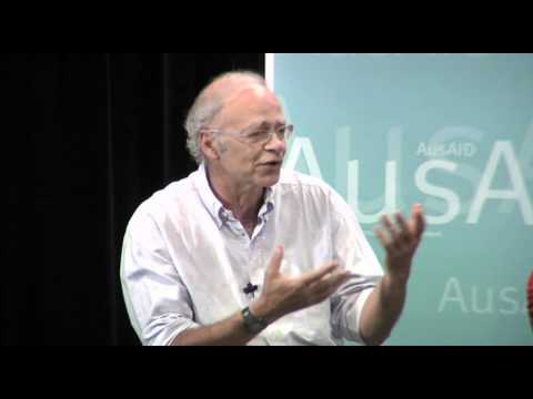 Peter Singer telling Australians about aid
