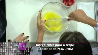 Crepe de Trigo Sarraceno com Creme de Castanha de Caju e Calda de Cacau