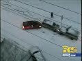 cars crashing on icey road in portland