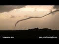 Spectacular tornado rope-out! May 25, 2012 Tornado ropes out at sunset near Pfeifer, KS on May 25, 2012.