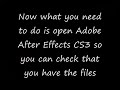 How to get the lightsaber preset for Adobe After Effect CS3