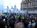 tear gas flying at 23.10.2006 riots in Budapest