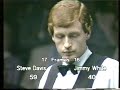 steve davis led jimmy white 12 frames to 4 after the first day of the embassy world championship final in 1984. jimmy white showed himself a fierce competitor and clawed his way back to 17-16.

after having lost the previous frame by a marvellous clearance by white, davis looked to be struggling. in the end it's a visibly relieved steve davis that manages to fall over the line.

this is the first part of the 34th and final frame. the second part can be watched here:
http://www.youtube.com/watch?v=ar_5_kqsgia

the clearance that preceded this frame can be watched here:
http://www.youtube.com/watch?v=lbhdicdyyuy
http://www.youtube.com/watch?v=n0kseylv20s