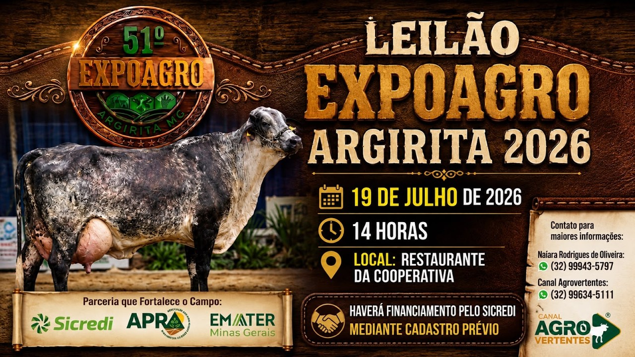 1º LEILÃO EXPOAGRO ARGIRITA 2026 - ARGIRITA/MG - 19/07/2026
