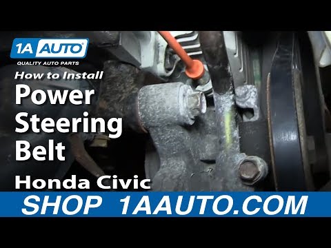 How To Install Remove Change Power Steering Belt 1996-00 1.6L Honda Civic