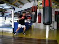Punching bag training at elorde Punching bag training at elorde