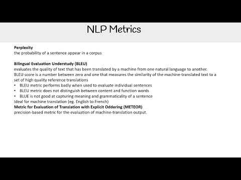 Evaluation Metrics for Natural Language Processing - AWS AI Practitioner AIF-C01