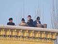 Uyghur Musicians playing on the roof of a Mosque during Korban Eit