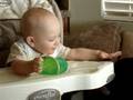 Nathan and Jake, cleaning up the peanut butter sandwich