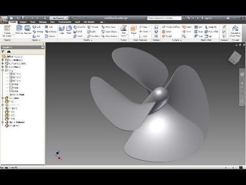 9.5 schiffsschraube inventor 2012 training - sweep with path and surface guide - helix