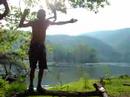 Rob Schultheis dancing on a log to Beck