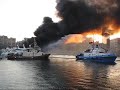 Barcelona Port Vell yacht fire sinking four luxury yachts