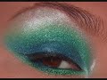 green + blue look make up tutorial