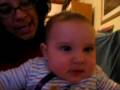 Baby shouting on mamas lap