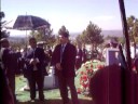 Aaron Barbosa singing at the Burial of Pastor David Hernanadez