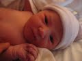 newborn baby Liliana Jasmine - getting ready to eat 1st day