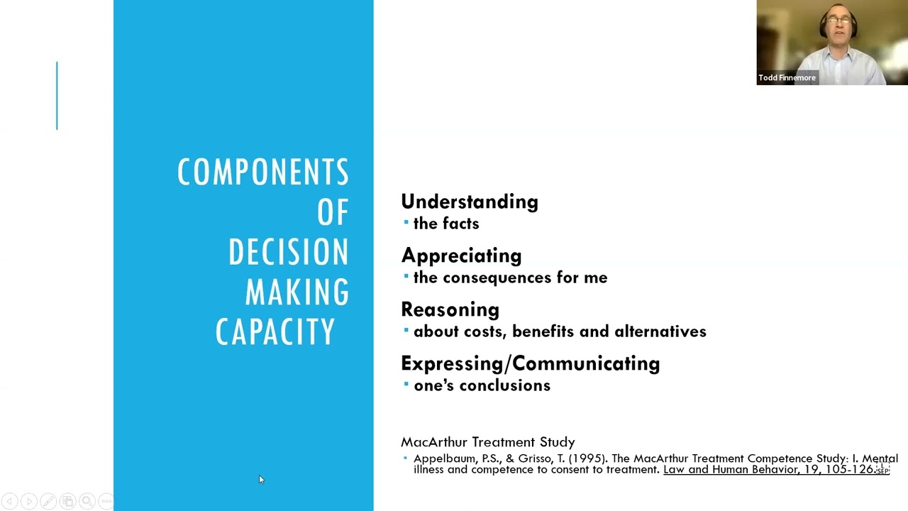 April 5 2022 Dr Finnemore Geropsychologist Screening for Capacity