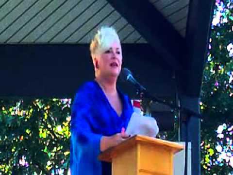 Lori Moore hosts the 9-11 ceremony in Bronson Park on 9-11-2012. Lori Moore hosts the 9-11 ceremony in Bronson Park on 9-11-2012.