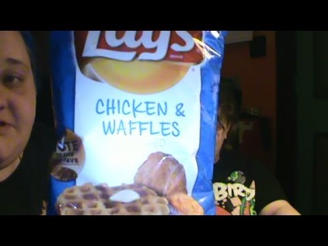 waffels - Me and Raven try one of the new flavors of lays potato chips.