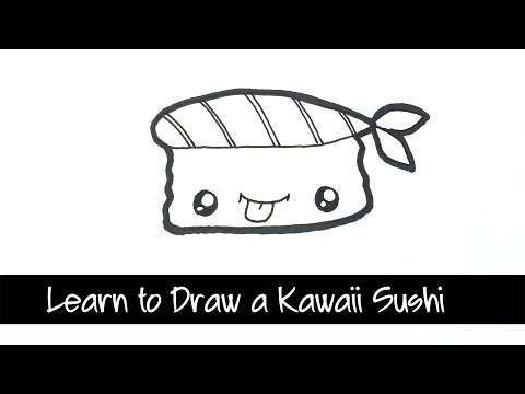 Learn to Draw Kawaii Sushi - quick and easy kawaii food drawing