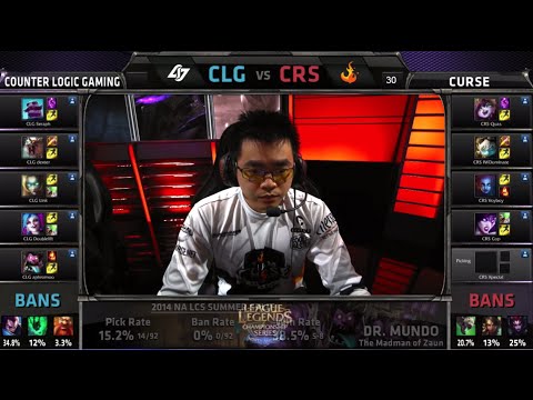 CLG vs Curse | S4 NA LCS Summer split 2014 Week 10 Day 1 | CLG vs CRS W10D1 G4 Full Game HD