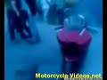 http://www.motorcycle-videos.netThis guy is doing a burn out on a crotch rocket and it catches fire from overheating, then the gas tank detonates resulting in a small explosion.For more cool motorcycle videos, check out:http://www.motorcycle-videos.net