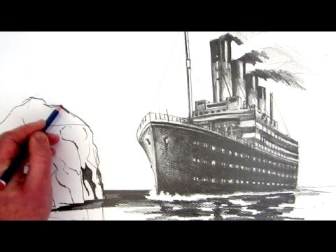 how to draw the rms titanic step by step