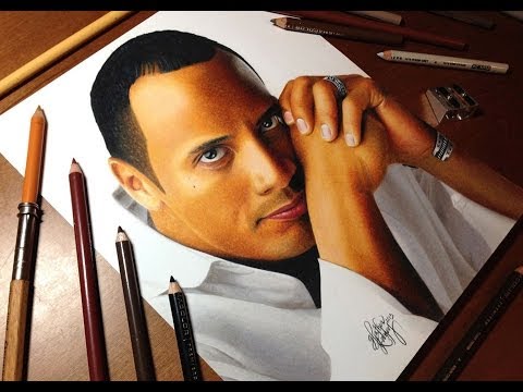 how to draw dwayne johnson step by step