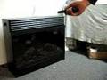 REALISTIC FIREPLACE ELECTRIC HEATER (BLACK) W/ REMOTE