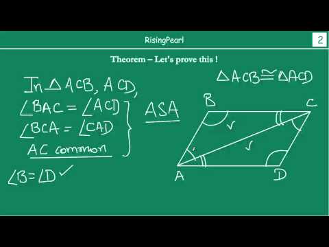 how to prove opposite angles of parallelogram are equal