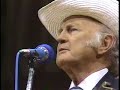 bill monroe with glenn duncan (fiddle), blake williams (banjo), tater tate (bass), wayne lewis (guitar) on grand ole opry live.  i think this was in the mid 80's.