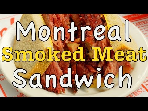 Eating a smoked meat sandwich at Schwartz Eating a smoked meat sandwich at Schwartz