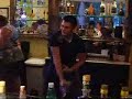 Fun at cachaça bar - flaming shots & bartender tricks