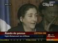 Ingrid Betancourt concede rueda de prensa en el Eliseo