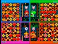 and here we have the last major component of yoshi's cookie on nintendo puzzle collection, the four-player versus mode. this mode itself is nothing new, but i do believe it's the first time it's been playable on one screen. i could be entirely mistaken, but i believe the original yoshi's cookie had a selling point through which it could be connected to the four-player game link cable adapter to play a game much like what you see here. you could also have computer opponents fill the other slots, even allowing you to play it by yourself against three computer players. i'm not entirely sure how well it works, especially with slave condition which is doubtlessly more powerful when you can see the field you're manipulating, though. speaking of slave, if you pay attention, you'll get to see the interesting case of what happens when a slaver becomes slaved by another player as well as what that means for the original victim of the slave condition. i didn't realize until after the matches were over that the character select screen actually lists the characters according to four different types. i'm not a scholar of japanese by any means, and even if i was the font looks a bit small and squished, so i'm not entirely sure what the effects are, but mario, yoshi, peach, and bowser are 