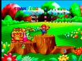 and here we have the last major component of yoshi's cookie on nintendo puzzle collection, the four-player versus mode. this mode itself is nothing new, but i do believe it's the first time it's been playable on one screen. i could be entirely mistaken, but i believe the original yoshi's cookie had a selling point through which it could be connected to the four-player game link cable adapter to play a game much like what you see here. you could also have computer opponents fill the other slots, even allowing you to play it by yourself against three computer players. i'm not entirely sure how well it works, especially with slave condition which is doubtlessly more powerful when you can see the field you're manipulating, though. speaking of slave, if you pay attention, you'll get to see the interesting case of what happens when a slaver becomes slaved by another player as well as what that means for the original victim of the slave condition. i didn't realize until after the matches were over that the character select screen actually lists the characters according to four different types. i'm not a scholar of japanese by any means, and even if i was the font looks a bit small and squished, so i'm not entirely sure what the effects are, but mario, yoshi, peach, and bowser are 