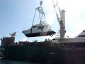 5288 Bayliner Loaded on Freighter in Port Everglades